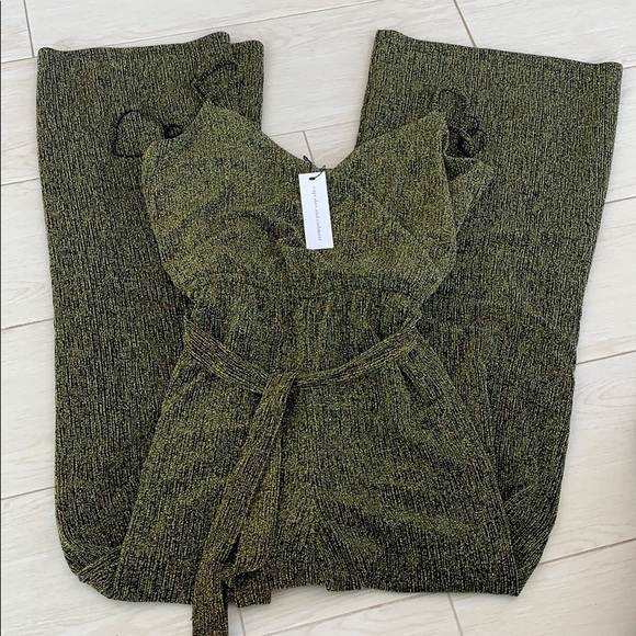 cupcakes & cashmere Pants - Cupcakes & Cashmere gold sparkly jumpsuit